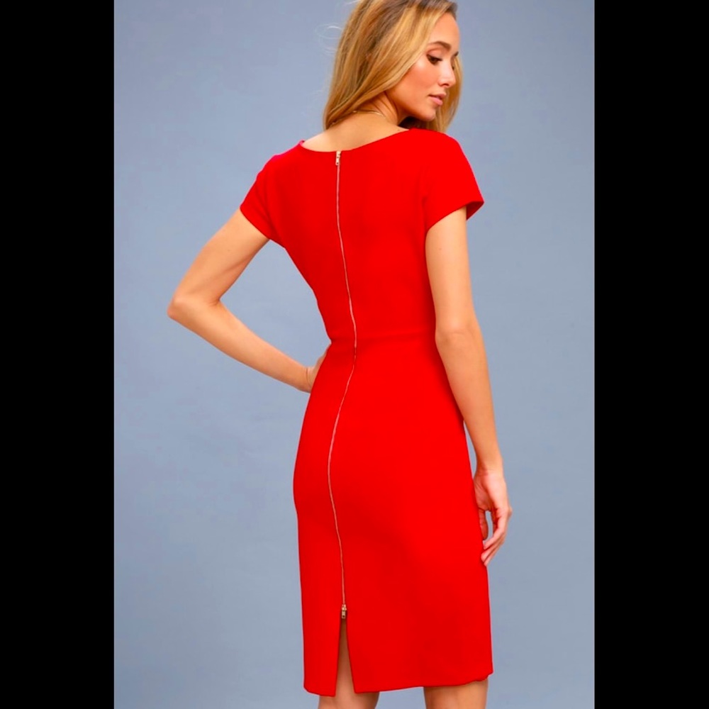 Lulu’s Red Bodycon Midi Dress